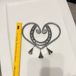 Silver Heart/horse shoe Wall Decor with Bells